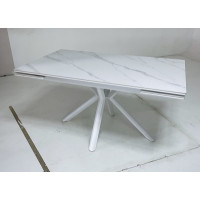 Стол МОНАКО 140 (+300Х2) Белый матовый К-3, керамика / Белый
