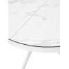 Стол TRENTO 120 HIGH GLOSS STATUARIO Белый мрамор глянцевый, керамика/ белый каркас